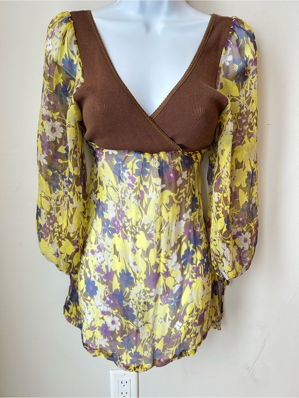 Y2K Floral Blouse - Balloon Sleeves Boho Fairycore Whimsigoth
